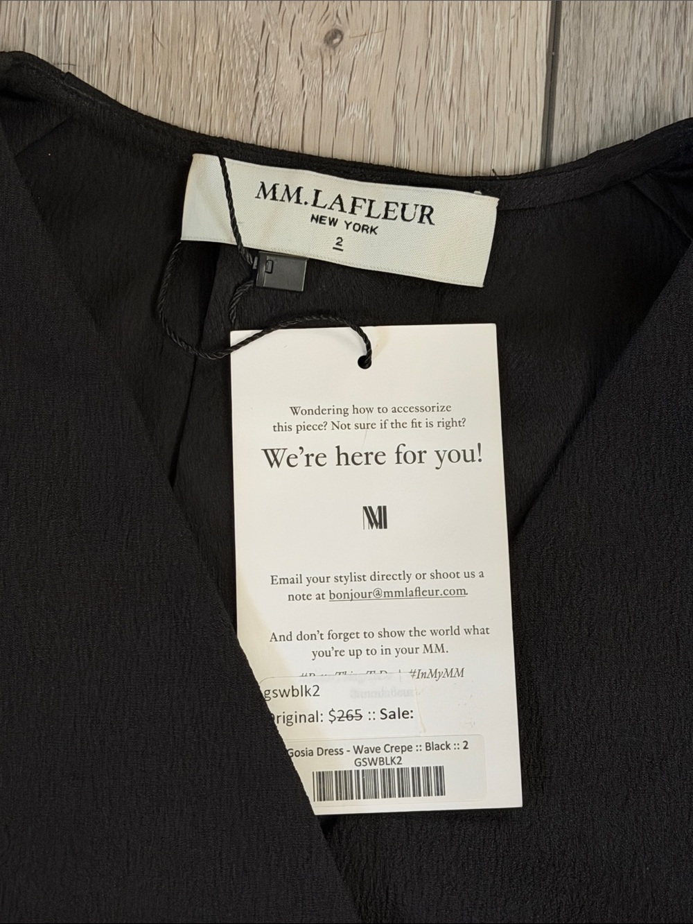 MM.LaFleur Black Long-Sleeve Wrap Dress with Waist Tie - Picture 2 of 6